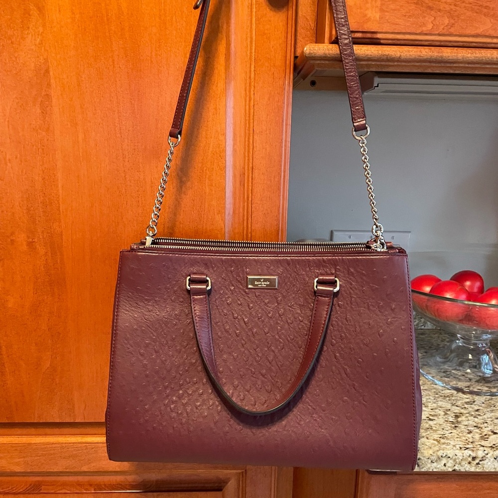 Kate Spade large burgundy crossbody purse